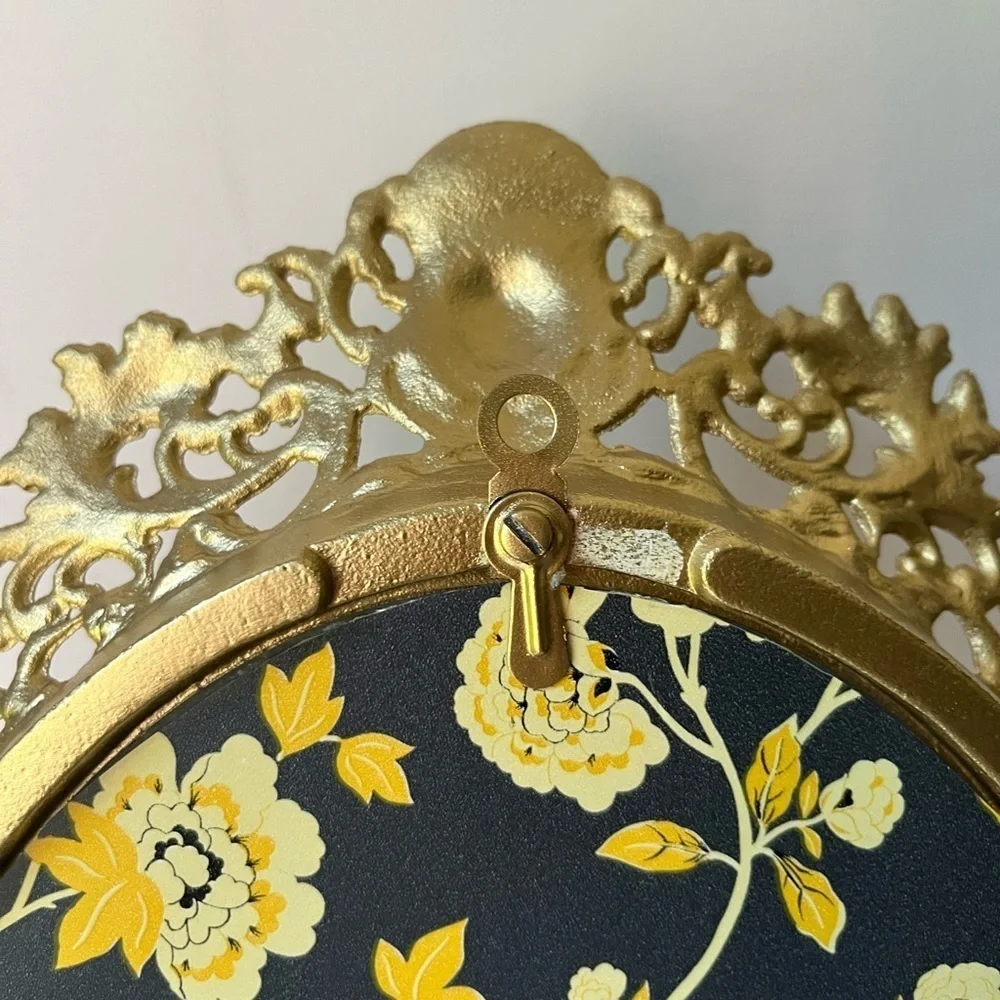 Vintage gold ornate oval wall mirror or vanity tray by Robert Emig 1960